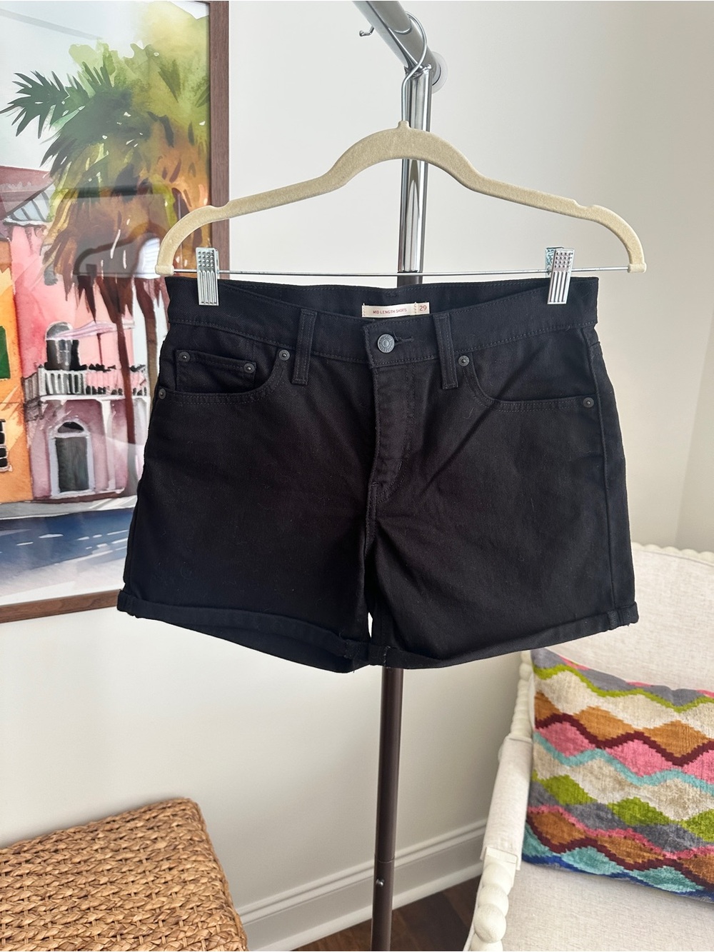 Levi’s Black Women's Denim Shorts - Classic Rolled Hem
